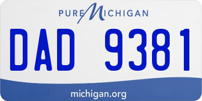 MI license plate DAD9381
