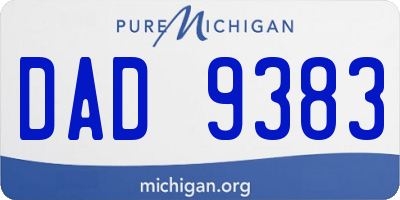 MI license plate DAD9383