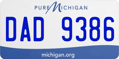 MI license plate DAD9386