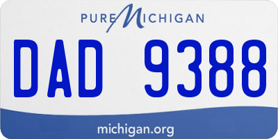 MI license plate DAD9388