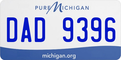 MI license plate DAD9396