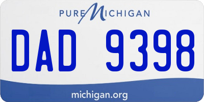 MI license plate DAD9398