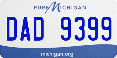MI license plate DAD9399