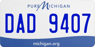 MI license plate DAD9407