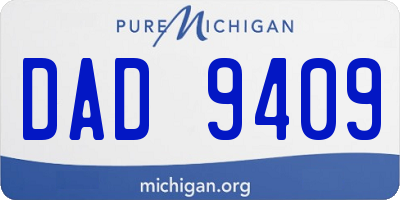 MI license plate DAD9409