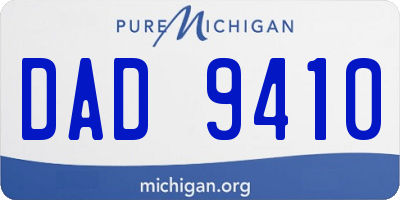 MI license plate DAD9410