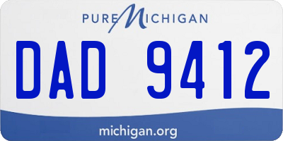 MI license plate DAD9412