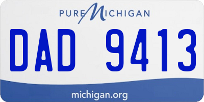 MI license plate DAD9413