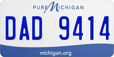 MI license plate DAD9414