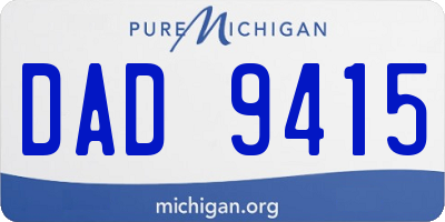 MI license plate DAD9415