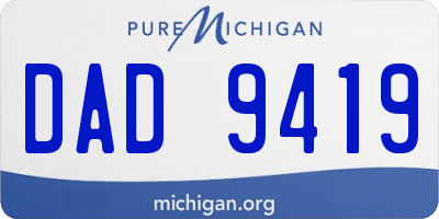 MI license plate DAD9419