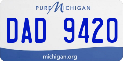 MI license plate DAD9420