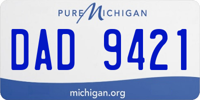 MI license plate DAD9421