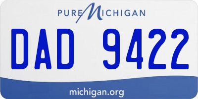 MI license plate DAD9422