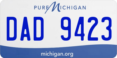 MI license plate DAD9423