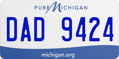 MI license plate DAD9424