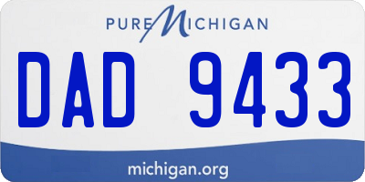 MI license plate DAD9433