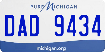 MI license plate DAD9434