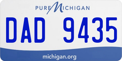 MI license plate DAD9435