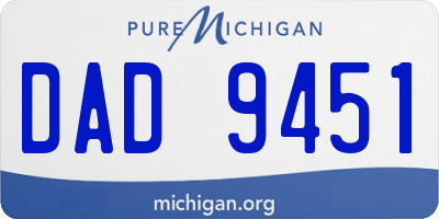 MI license plate DAD9451