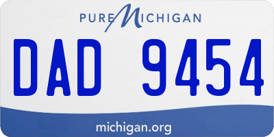 MI license plate DAD9454