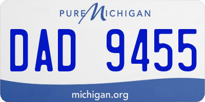 MI license plate DAD9455