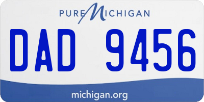 MI license plate DAD9456