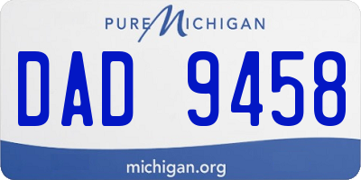 MI license plate DAD9458