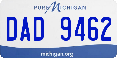 MI license plate DAD9462