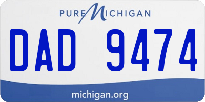 MI license plate DAD9474