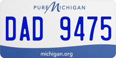 MI license plate DAD9475