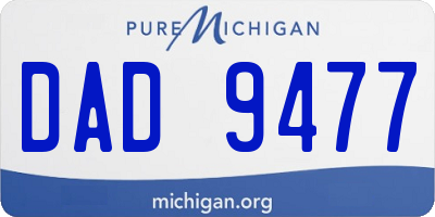 MI license plate DAD9477