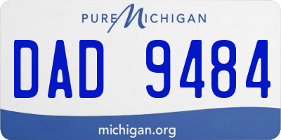 MI license plate DAD9484