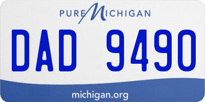 MI license plate DAD9490