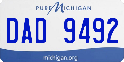 MI license plate DAD9492