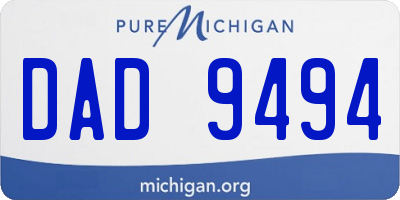 MI license plate DAD9494