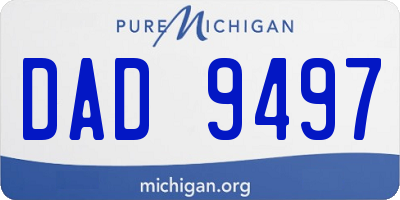 MI license plate DAD9497