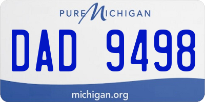 MI license plate DAD9498