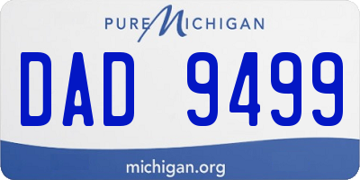 MI license plate DAD9499