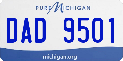 MI license plate DAD9501