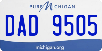 MI license plate DAD9505