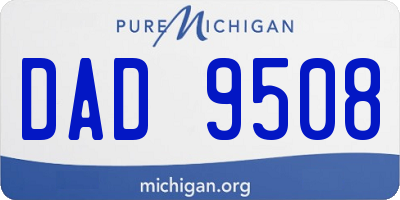 MI license plate DAD9508