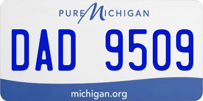 MI license plate DAD9509
