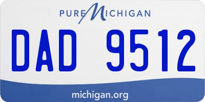 MI license plate DAD9512