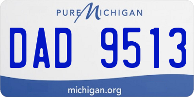 MI license plate DAD9513