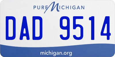 MI license plate DAD9514