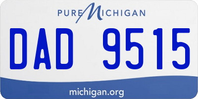 MI license plate DAD9515