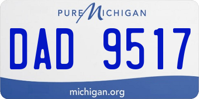 MI license plate DAD9517