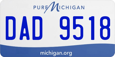 MI license plate DAD9518