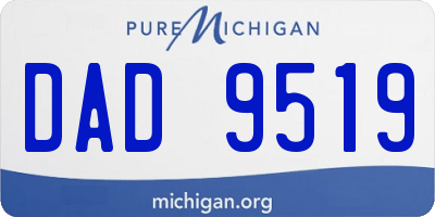 MI license plate DAD9519